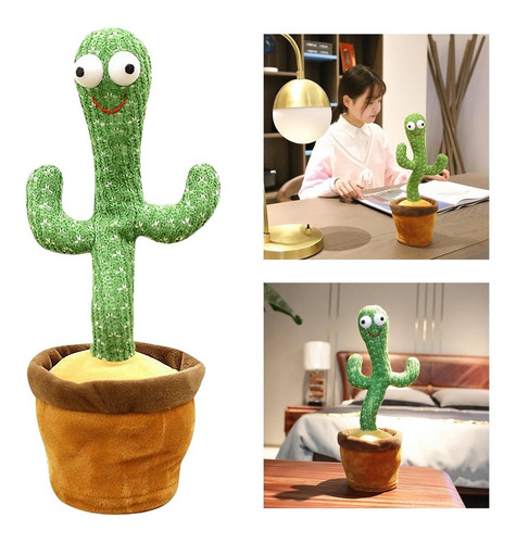 Imagen 9 de 10 de Cactus Peluche Bailarin Canta Graba Educativo Recargable