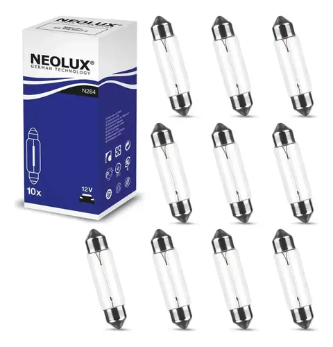 Hella DE3175TB Halogen Bulb - 12V 10W, SV8.5-8 Socket, T3.25 Miniature Bulb For Interior Lighting (2-Pack)