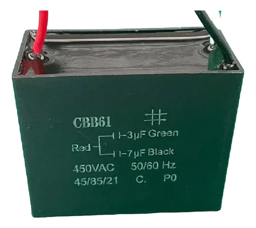 Capacitor Cbb61 3 +7 Uf 450 V De Teto