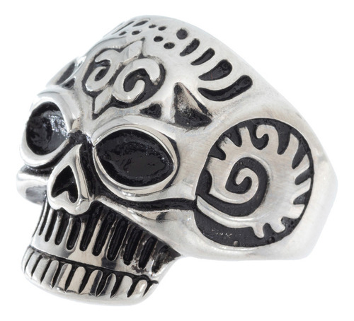 Anillo Calavera Decorada Acero Quirúrgico 316l Hombre