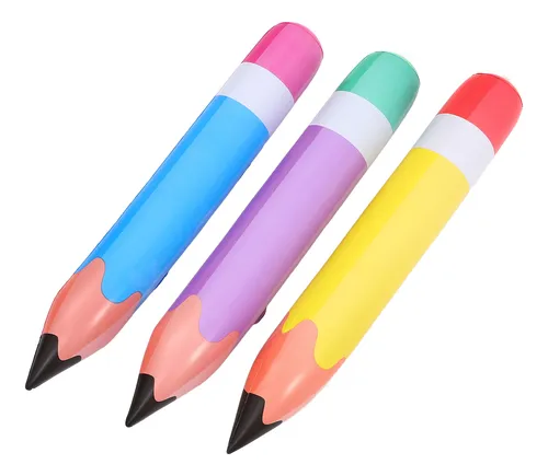 Pack 6 Lápices Inflables Gigantes De 70 Cm | Decoración De Fiestas Y Aulas | Reutilizables