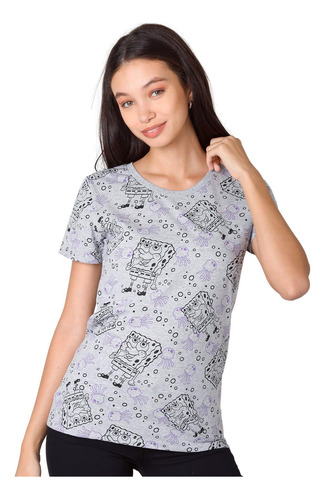 Playera Moda Camiseta Mujer Gris Disney 56505064