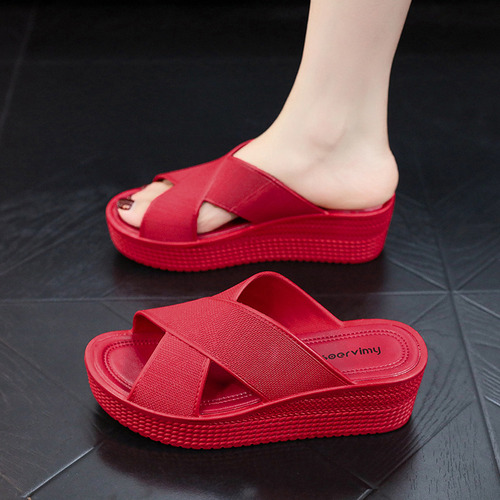 Sandalias De Tacón De Cuña Para Mujer, Zapatillas De Playa A