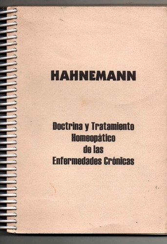 Doctrina Y Tratam Homeopatico De Las Enfermedades- Hahnemann