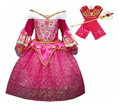 Dh Sleeping Beauty Princess Aurora Girls Costume Dress With 