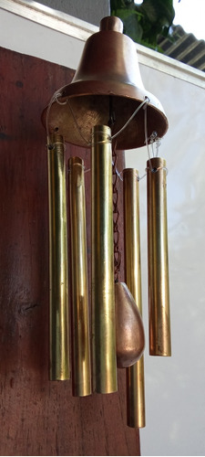 Llamador De Puerta Antiguo (tubos),nterior De Bronce 
