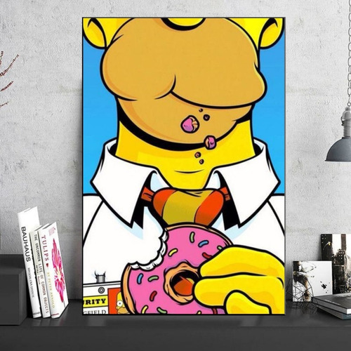 Cuadro Decorativo Homero Simpson Dona Canvas Artistico 40x60