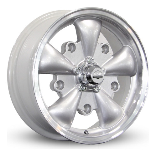 Rodas Raw Classics 5 Spoke Aro 15x5 (5x205) (jogo) + Bicos Cor Prata Diamantada