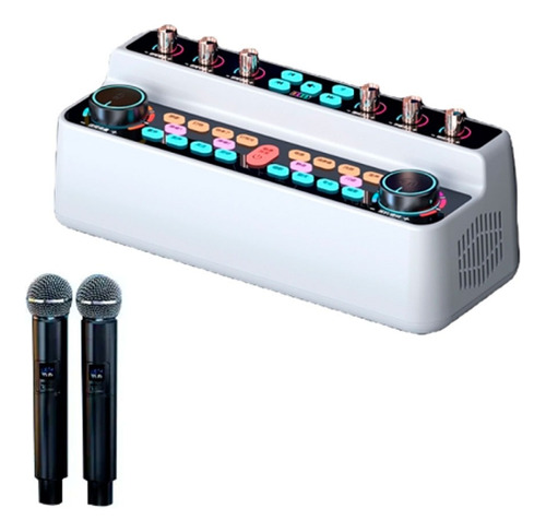 Mixer Consola Mezcladora 2 Microfonos Karaoke Profesional