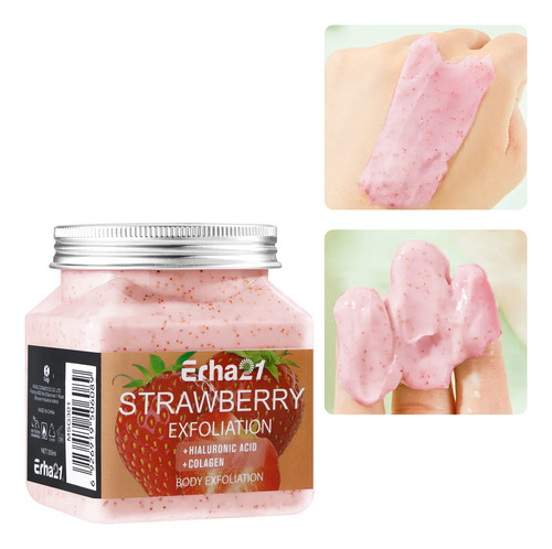 Exfoliante Corporal Diler De 350ml Fórmula Con Colágeno Y Ácido Hialurónico Para Piel Suave Limpia Y Revitalizada De Uso Diario O Semanal Aroma Fresa