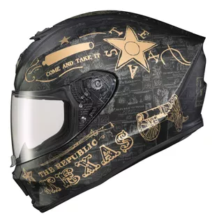 Casco Scorpion Exo Exo-r420 Full Face Lone Star Negro/oro 2x