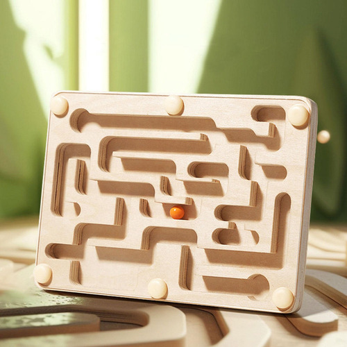 Juego De Mesa De Laberinto De Madera, Laberinto De Bolas