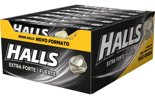 Halls bala drops extra forte preto 21 Unidades