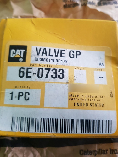 Valvula Gp Cartepillar 6e-0733