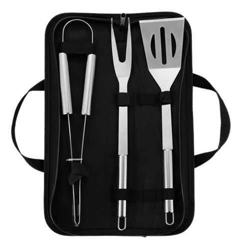 Kit Asador Parrillero Utencilios 3 Piezas Acero Inoxidable