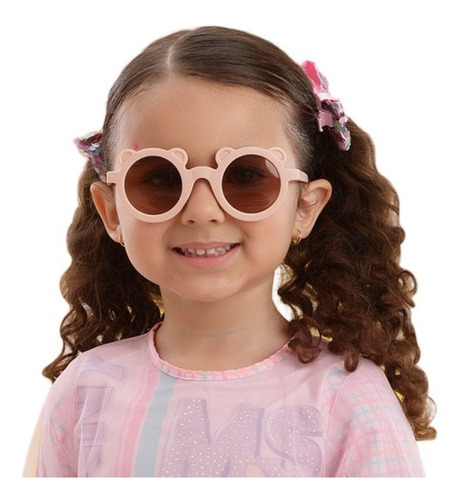 Óculos De Sol Infantil Mon Sucré Ursinho Rosa Claro 20000