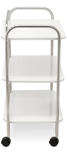 Mesa Auxiliar De 3 Charolas Para Spa Color Blanco