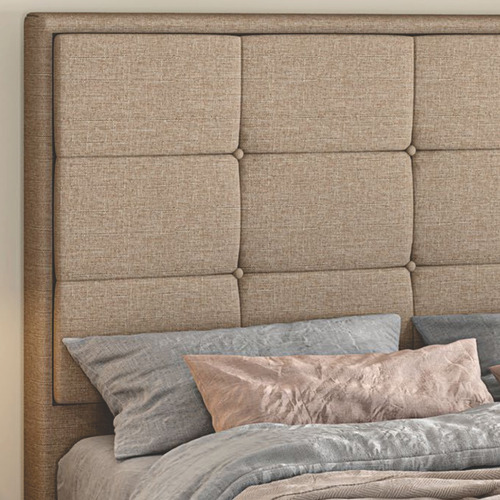 Cabeceira Cama Box Solteiro 0,90 Lotus Quarto Linho Bege
