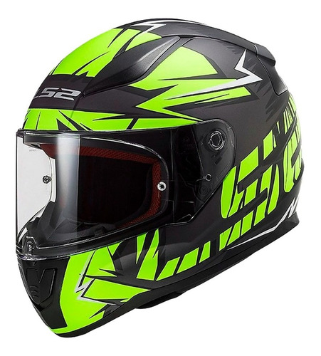 Casco Moto Integral Ls2 Ff 353 Chromo Negro Amarillo Matte