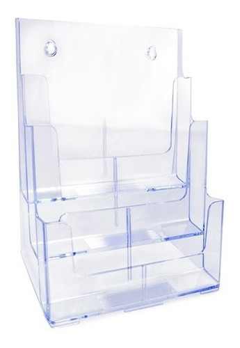 Organizador De Escritório Triplo Vertical Cristal Waleu