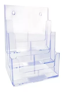 Organizador De Escritório Vertical Triplo Cristal Waleu