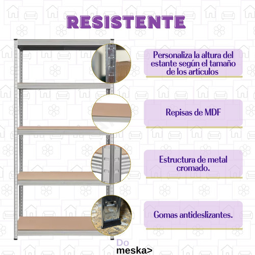 Estante Con Repisas 5 Niveles Multiusos Práctico Inmatmex