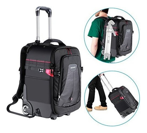 Rolling Camera Backpack Trolley  -compartimento Acolchad