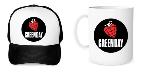 Gorra Unisex De Malla Y Taza 11oz Green Day Punk Rock