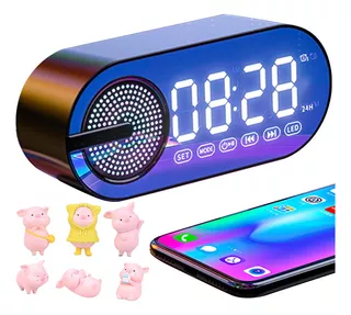 Reloj Digital Despertador Led Con Bocina Bluetooth Y Radio