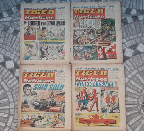 Lote X 4 Historieta Antiguo Tiger Ingles Rara Colec Abril 68