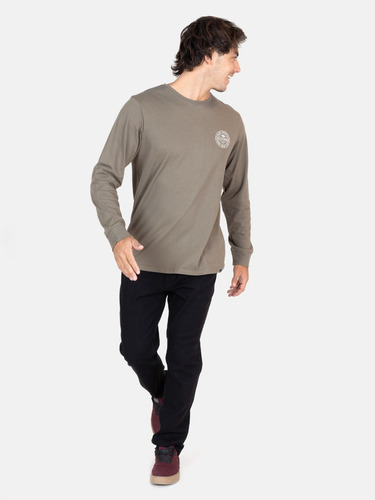 Polera Ml Ride Your Life Olivo Hombre Maui And Sons