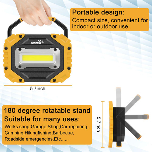 Luz De Trabajo Recargable 2pcs Impermeable Linterna Led