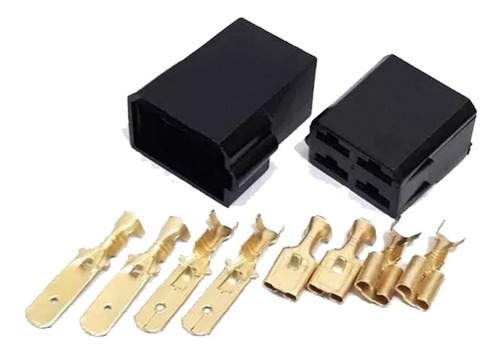 Kit 100 Conector 4 Vias Com Terminais Engate Rapido