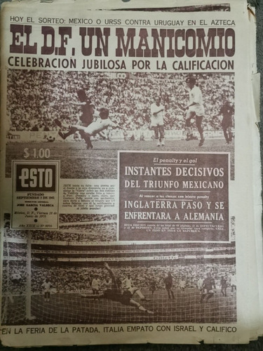 Periódico Esto Clasificación De México Mundial México 70