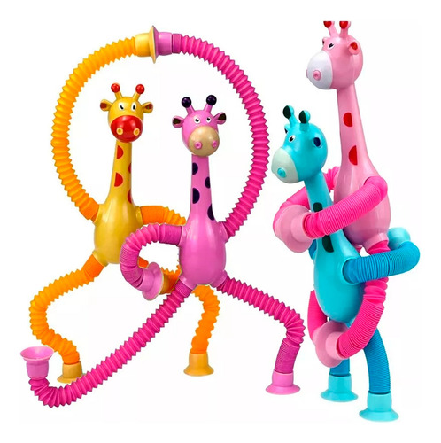 Pop Tubes Tubos Antiestres Juguete Sensorial Jirafa Elastico