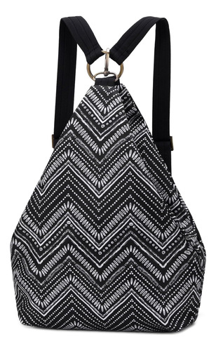 Mochila Monedero Prémium P/ Mujer Estilo Bohemio-negro