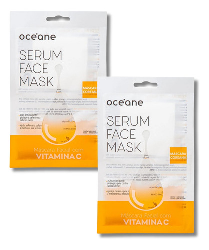 Sérum Facial Com Vitamina C - Kit 2 Máscaras Faciais  - 20ml