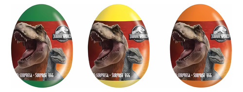 Huevo Sorpresa Jurassic World Con Dinosaurio 2d Y Stickers