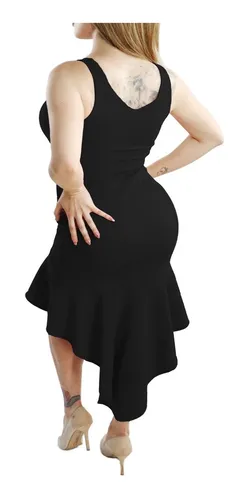Vestido Corte Mullet Elegante Formal De Tirantes Cola Pato Vestido Corte Mullet Elegante Formal De Tirantes Cola Pato