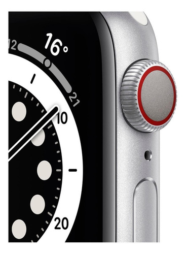 Imagen 2 de 8 de Apple Watch Series 6 (GPS+Cellular) - Caja de aluminio plata de 40 mm - Correa deportiva blanco