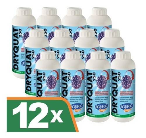 Kit 12 Amonio Cuaternario Dryquat 1 Lt Anasac