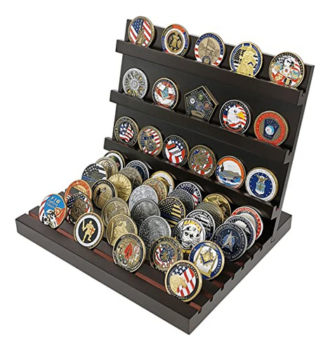 10 Rows Military Challenge Coin Display Stand Holder Wo...