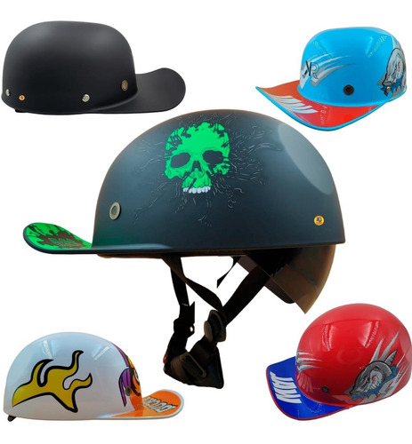 Casco Gorra Moto Scoter Skate Bici Chopper Beisbol Cholo Ret