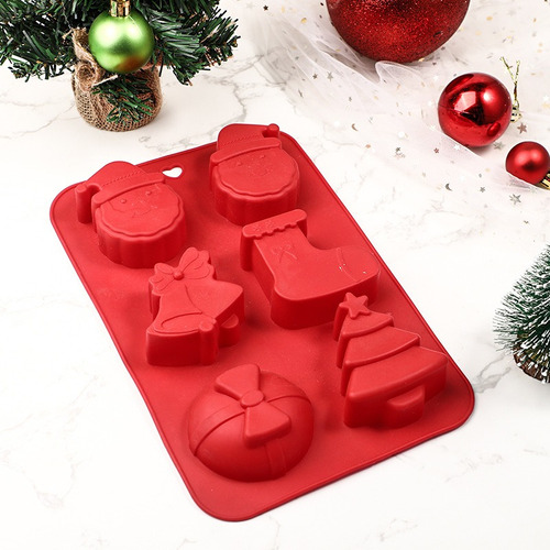 Molde Silicon Navidad Reposteria Jabon Chocolates Gelatina Color Rojo3