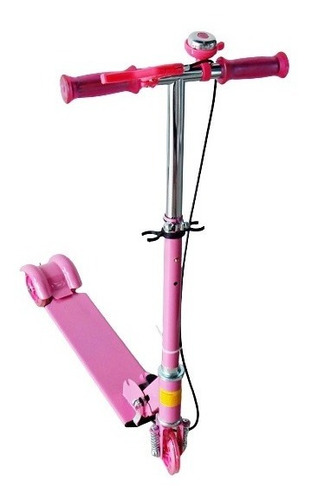 Patineta Metalica Scooter Plegable Luces, Timbre Y Freno