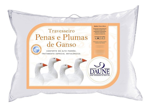 Travesseiro 80% Pena De Ganso 20% Pluma De Ganso - Daune