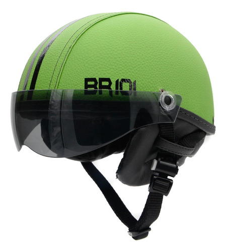 Capacete Coquinho Scooter Elétrica Bike Verde Neon Viseira