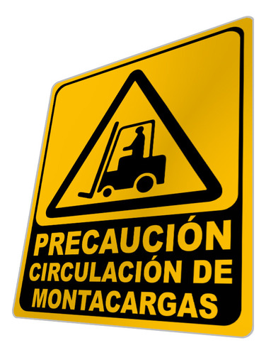 Cartel Peligro Circulación De Montacargas Seguridad Laboral