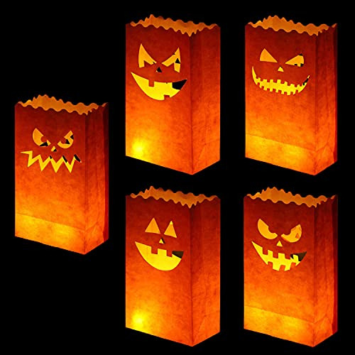 50 Bolsas Luminarias De Halloween, Bolsas De Vela Prueb...