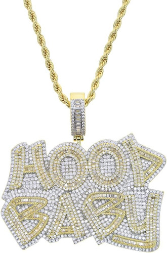 Micro Pavimentado 5a Cz Iced Out Bling Hood Letra De Bebé Co